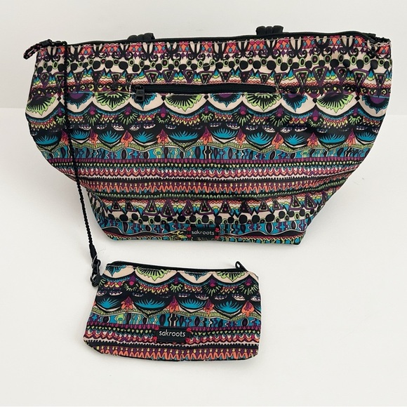 Sakroots Kota Reversible City Tote Set Peace Print - Picture 1 of 14